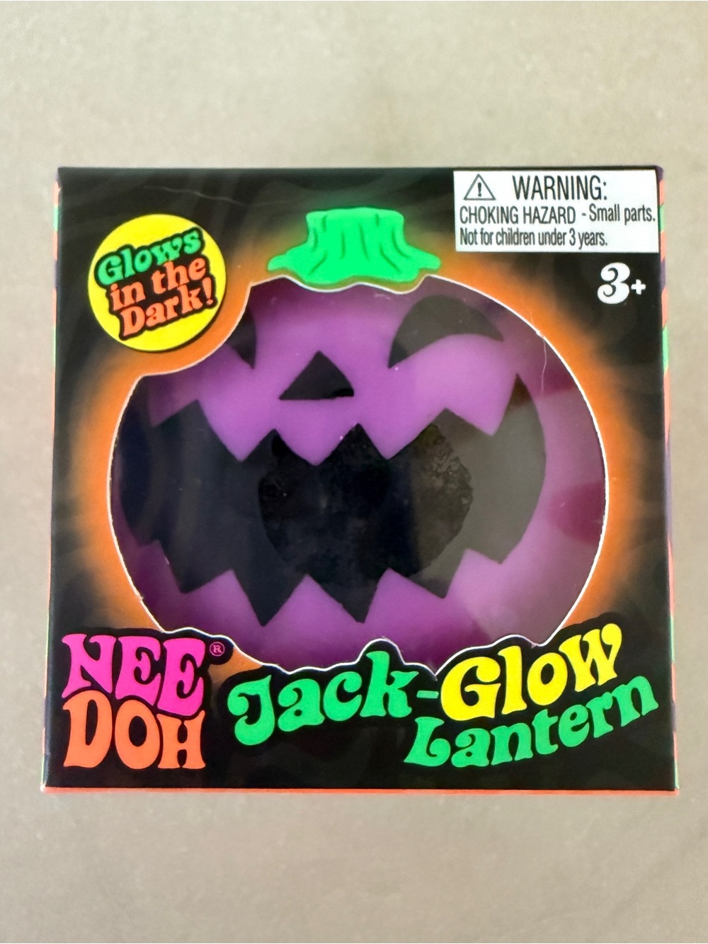 NIB NeeDoh Pumpkin Purple Jack-Glow Lantern Halloween Squishy Fidget Toy